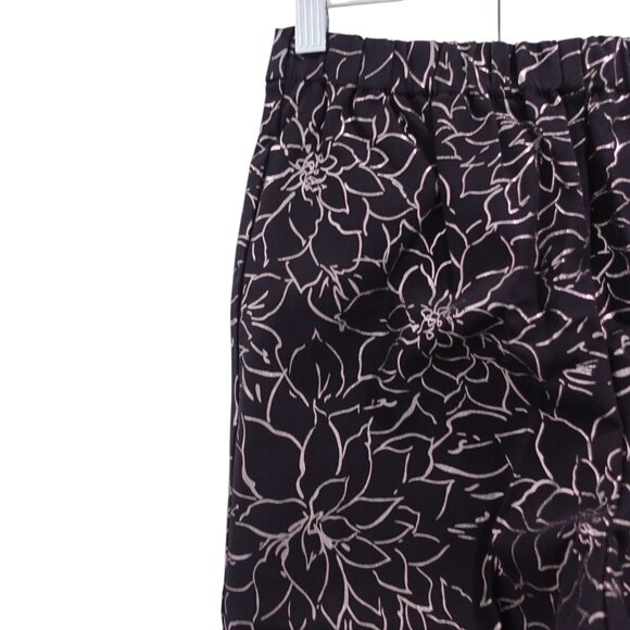 NWT Isaac Mizrahi Live! 24/7 Stretch Ankle-Length Foil Pants Sz 0 Black Pull On - Picture 6 of 8